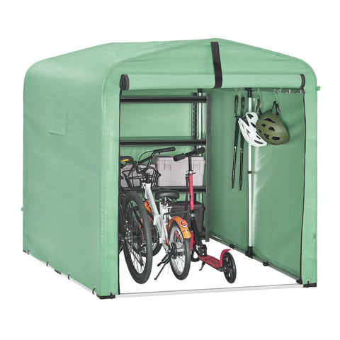 Rootz Weatherproof Bicycle Garage - Outdoor Storage Shelter - Carport Canopy - Extra Stability - 159x165x219 cm