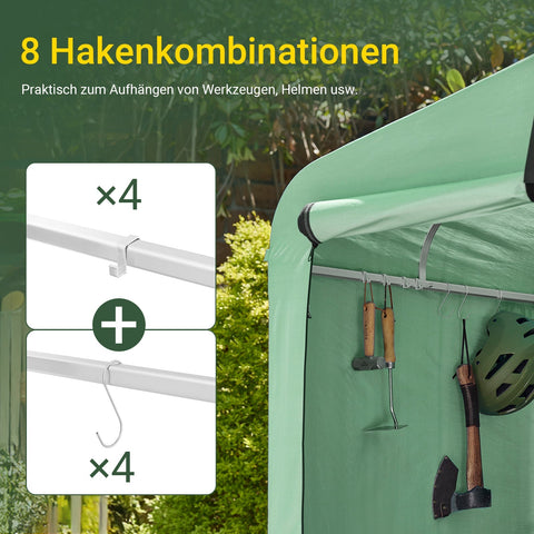 Rootz Weatherproof Bicycle Garage - Outdoor Storage Shelter - Carport Canopy - Extra Stability - 159x165x219 cm