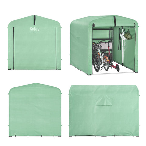 Rootz Weatherproof Bicycle Garage - Outdoor Storage Shelter - Carport Canopy - Extra Stability - 159x165x219 cm