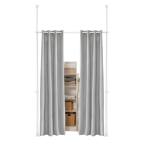 Rootz Adjustable Telescopic Curtain - Room Divider - Privacy Screen - High-Quality Polyester - Skin-Friendly - Easy Assembly - 162-270cm x 199-285cm