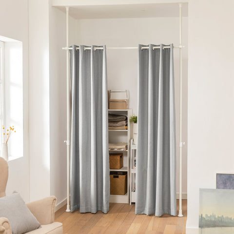 Rootz Adjustable Telescopic Curtain - Room Divider - Privacy Screen - High-Quality Polyester - Skin-Friendly - Easy Assembly - 162-270cm x 199-285cm