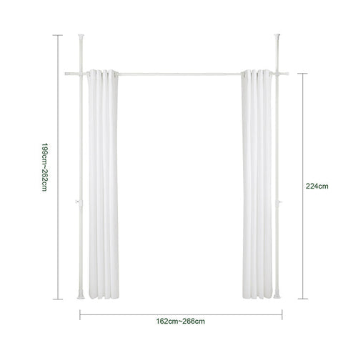 Rootz Room Divider Curtain - Privacy Screen - Space Separator - Skin-Friendly Polyester - Adjustable B162-266 x H199-262cm