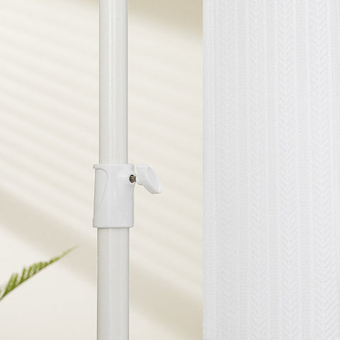 Rootz Room Divider Curtain - Privacy Screen - Space Separator - Skin-Friendly Polyester - Adjustable B162-266 x H199-262cm