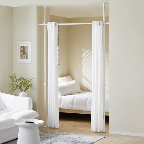 Rootz Room Divider Curtain - Privacy Screen - Space Separator - Skin-Friendly Polyester - Adjustable B162-266 x H199-262cm