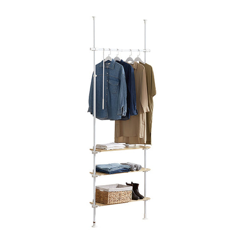 Rootz Adjustable Wardrobe System - Closet Organizer - Garment Rack - Ample Storage - 97cm x (193-262)cm