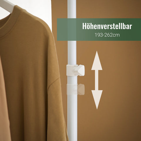 Rootz Adjustable Wardrobe System - Closet Organizer - Garment Rack - Ample Storage - 97cm x (193-262)cm