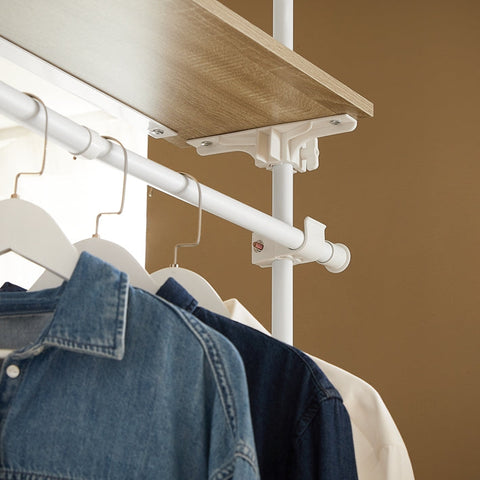 Rootz Closet Organizer System - Wardrobe Shelving - Adjustable Storage - Infinite Space - W 97 x H (193-262) cm