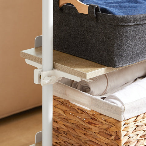 Rootz Closet Organizer System - Wardrobe Shelving - Adjustable Storage - Infinite Space - W 97 x H (193-262) cm