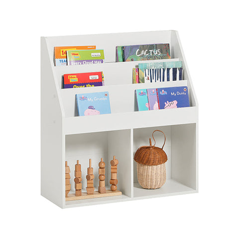 Rootz Children's Bookshelf - Magazine Rack - Storage Shelf - Ideal for Toddlers - 3 Storage Compartments - Easy Assembly - 73cm x 80cm x 30cm