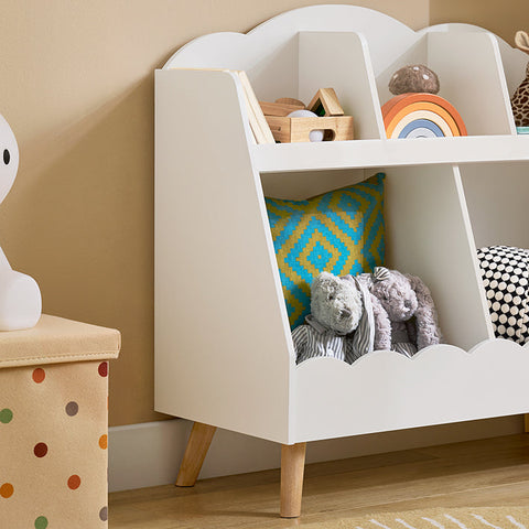 Rootz Children's Bookcase - Toy Organizer - Wooden Shelves - Easy Tidy Up - 82cm x 76cm x 35cm