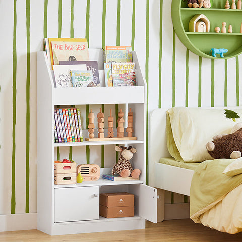 Rootz Children's Bookshelf - Storage Shelf - Organizer Unit - Chipboard and MDF - Versatile for Kids Room, Study, Living Room - Spacious Storage - 60cm x 107cm x 24cm