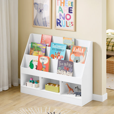 Rootz Children's Bookshelf - Kids Bookcase - Toy Storage Shelving - Safe & Eco-Friendly - 100x80x30 cm