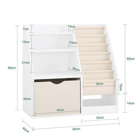 Rootz Montessori Bookshelf - Children's Room Shelf - Storage Organizer - Child-Proof MDF & PB - 80x80x40 cm