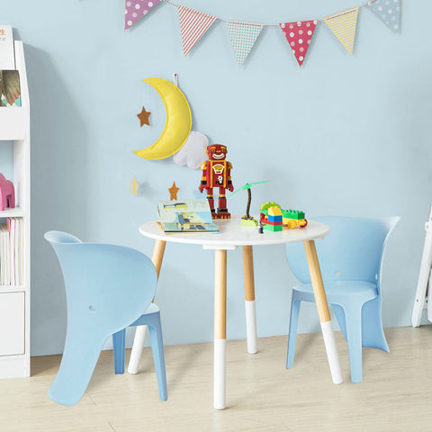 Rootz Elephant-Shaped Kids Chair Set - Children's Chair - Playroom Furniture - Comfortable Backrest - Durable Plastic - 48cm x 55cm x 41cm - Available in 4 Colors