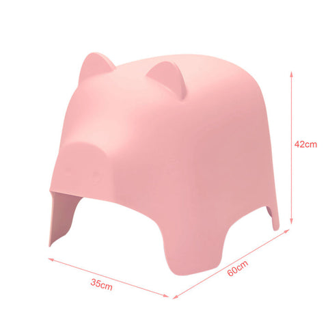 Rootz Kids Pig-Shaped Stool - Children's Chair - Play Seat - Non-Toxic Plastic - Easy to Clean - Decorative - 35cm x 42cm x 60cm