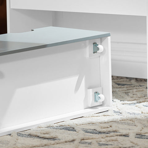 Rootz Children's Bookshelf with Toy Chest - Storage Organizer - Bookcase - MDF Material - Easy Access for Toddlers - With Wheels - 62.5cm x 70cm x 30cm