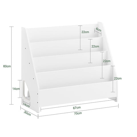 Rootz Toy Shelf - Kids Bookshelf - Children's Storage Unit - Safety Design - 70cm x 30cm x 60cm
