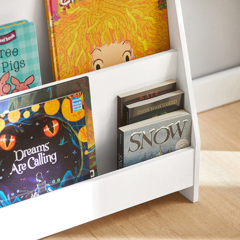 Rootz Children's Bookshelf - Newspaper Rack - Kids' Storage Organizer - Safety Features - Rounded Corners - Anti-Tip Design - 80cm x 88cm x 30cm