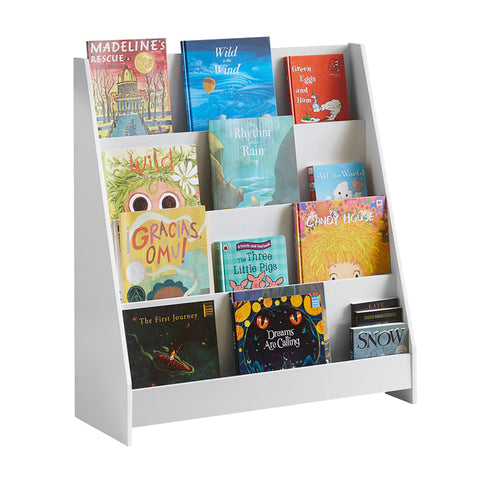Rootz Children's Bookshelf - Newspaper Rack - Kids' Storage Organizer - Safety Features - Rounded Corners - Anti-Tip Design - 80cm x 88cm x 30cm