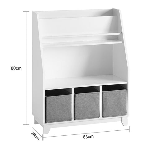 Rootz Children's Bookshelf - Toy Storage Organizer - Kids Bookcase - Safe MDF Construction - Easy Access - Multi-Compartment Design - 63cm x 80cm x 28cm