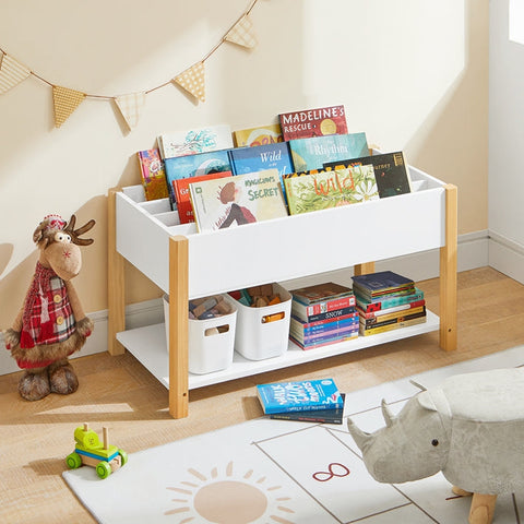 Rootz Children's Bookshelf - Toy Shelf - Storage Rack - MDF & Pine Construction - Versatile Dividers - Child-Friendly Height - 85cm x 45cm x 42cm