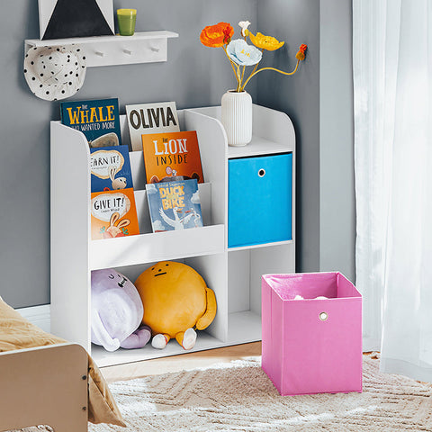 Rootz Kids Bookshelf - Children's Organizer - Toy Storage - PB(E1) / non-woven fabric - 89cm x 87cm x 35cm