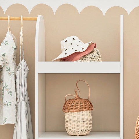 Rootz Children's Wardrobe - Kids' Clothes Organizer - Storage Unit - MDF and Non-Woven Fabric - Child-Friendly Height - 97cm x 108cm x 35cm