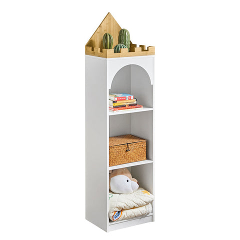 Rootz Children's Bookshelf - Storage Shelf - Kids Room Organizer - Castle Design - Eco-Friendly Paint - Anti-Tip Safety - 40cm x 150cm x 30cm