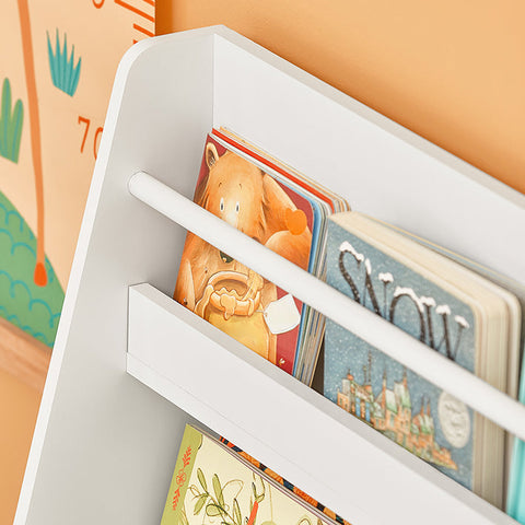 Rootz Children's Bookshelf - Wall Shelf - Storage Rack - MDF & Pine Construction - Child-Friendly Height - Anti-Tip Safety - Rounded Corners - 85cm x 86cm x 26cm