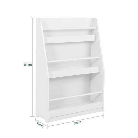 Rootz Children's Bookshelf - Wall Shelf - Storage Rack - MDF & Pine Construction - Child-Friendly Height - Anti-Tip Safety - Rounded Corners - 85cm x 86cm x 26cm