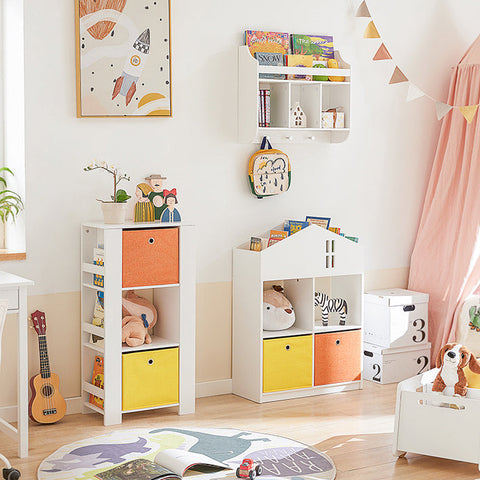 Rootz Children's Bookshelf - Wall Shelf for Kids - Storage Organizer - Durable MDF Construction - Scratch-Free Felt Gliders - Rounded Safety Corners - 66cm x 23cm x 12cm