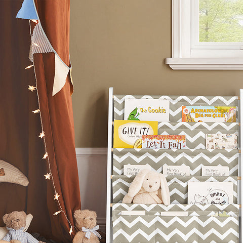 Rootz Children's Bookshelf - Magazine Rack - Storage Organizer - Durable Polyester Compartments - Versatile Design - Ideal for Toddlers - 63cm x 76cm x 28cm