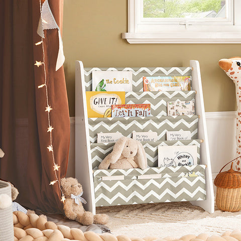 Rootz Children's Bookshelf - Magazine Rack - Storage Organizer - Durable Polyester Compartments - Versatile Design - Ideal for Toddlers - 63cm x 76cm x 28cm