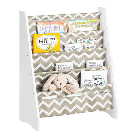 Rootz Children's Bookshelf - Magazine Rack - Storage Organizer - Durable Polyester Compartments - Versatile Design - Ideal for Toddlers - 63cm x 76cm x 28cm