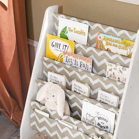 Rootz Children's Bookshelf - Magazine Rack - Storage Organizer - Durable Polyester Compartments - Versatile Design - Ideal for Toddlers - 63cm x 76cm x 28cm