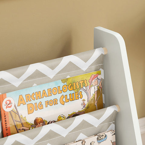 Rootz Children's Bookshelf - Magazine Rack - Storage Organizer - Durable Polyester Compartments - Versatile Design - Ideal for Toddlers - 63cm x 76cm x 28cm