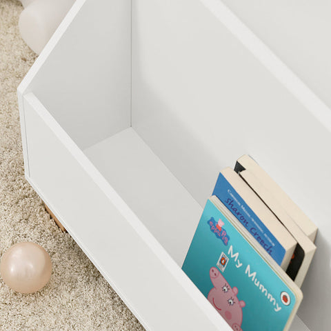 Rootz Children's Storage Shelf - Toy Organizer - Bookcase for Kids - Sturdy Pine Legs - Dual Compartments - Ideal for Books and Toys - 60cm x 53cm x 48cm