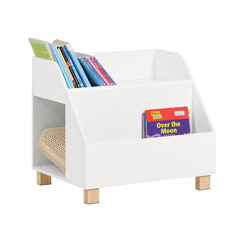Rootz Children's Storage Shelf - Toy Organizer - Bookcase for Kids - Sturdy Pine Legs - Dual Compartments - Ideal for Books and Toys - 60cm x 53cm x 48cm