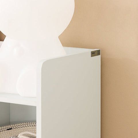 Rootz Children's Bookshelf - Toy Chest - Storage Rack - Safe Rounded Corners - Wall Tilt Lock - Versatile Use - White - 106cm x 104cm x 30cm