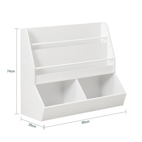 Rootz Children's Bookshelf - Toy Shelf - Storage Rack - MDF Material - Safety Features - Wall Secure - Easy Assembly - 90cm x 74cm x 35cm