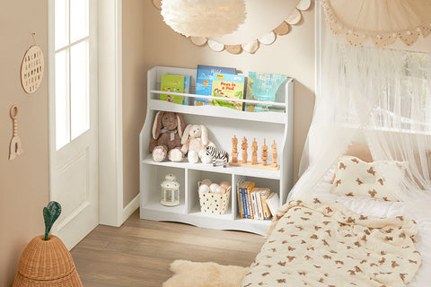 Rootz Children's Bookshelf - Toy Shelf - Storage Rack - MDF Construction - Safety Features - Wall Secure - Easy Assembly - 90cm x 95cm x 30cm