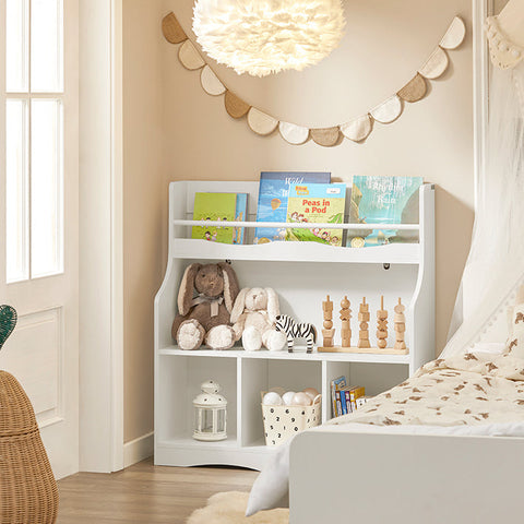 Rootz Children's Bookshelf - Toy Shelf - Storage Rack - MDF Construction - Safety Features - Wall Secure - Easy Assembly - 90cm x 95cm x 30cm