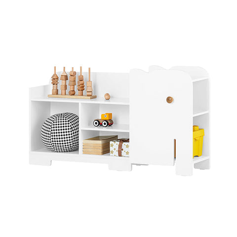 Rootz Elephant Children's Shelf - Bookshelf - Toy Storage Organizer - Durable MDF Construction - 7 Open Compartments - Safety Rounded Corners - 110cm x 60cm x 25cm