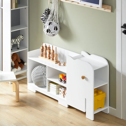 Rootz Elephant Children's Shelf - Bookshelf - Toy Storage Organizer - Durable MDF Construction - 7 Open Compartments - Safety Rounded Corners - 110cm x 60cm x 25cm