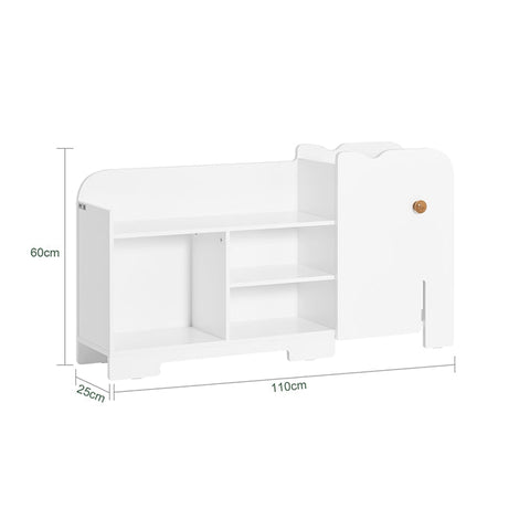 Rootz Elephant Children's Shelf - Bookshelf - Toy Storage Organizer - Durable MDF Construction - 7 Open Compartments - Safety Rounded Corners - 110cm x 60cm x 25cm