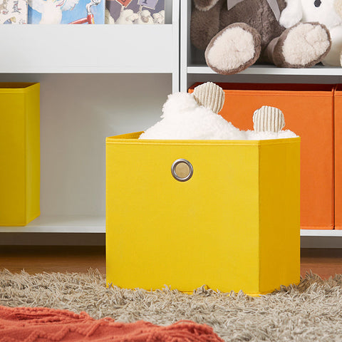 Rootz Children's Bookshelf with Storage Boxes - Toy Organizer - Bookcase - MDF and Bamboo - Wall Secure - Easy Assembly - 60cm x 110cm x 25cm