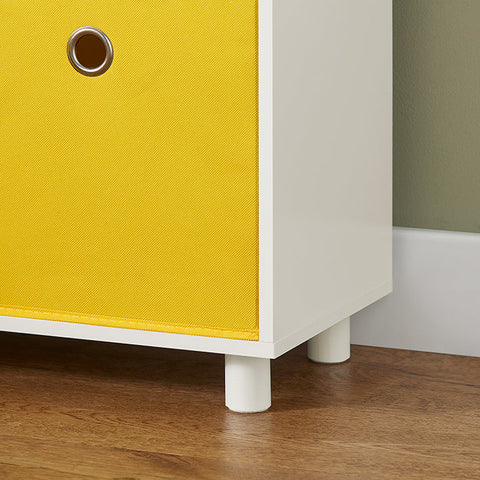 Rootz Children's Bookshelf with Storage Boxes - Toy Organizer - Bookcase - MDF and Bamboo - Wall Secure - Easy Assembly - 60cm x 110cm x 25cm