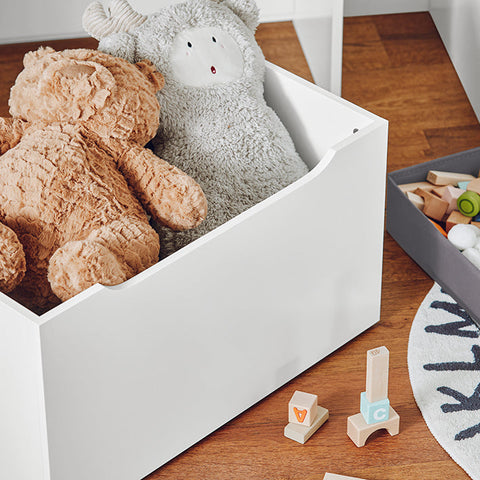 Rootz Children's Bookshelf with Toy Chest - Storage Organizer - Kids Bookcase - MDF and Fabric Construction - Easy Assembly - 63cm x 80cm x 32cm