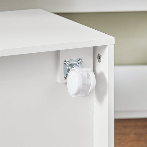 Rootz Children's Bookshelf with Toy Chest - Storage Organizer - Kids Bookcase - MDF and Fabric Construction - Easy Assembly - 63cm x 80cm x 32cm