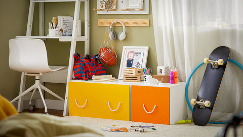 Rootz Toy Chest with Wheels - Toy Box with Lid - Children's Storage Box - MDF Construction - Mobile & Versatile - Supports up to 93kg - 70cm x 35cm x 40cm - Yellow White